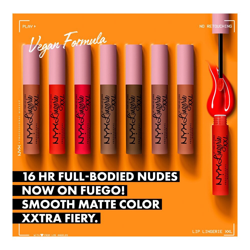 slide 3 of 6, NYX Professional Makeup Lip Lingerie XXL Matte Liquid Lipstick 13 Peek Show, 0.13 fl oz