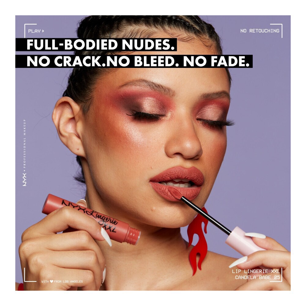 slide 4 of 6, NYX Professional Makeup Lip Lingerie XXL Matte Liquid Lipstick 13 Peek Show, 0.13 fl oz