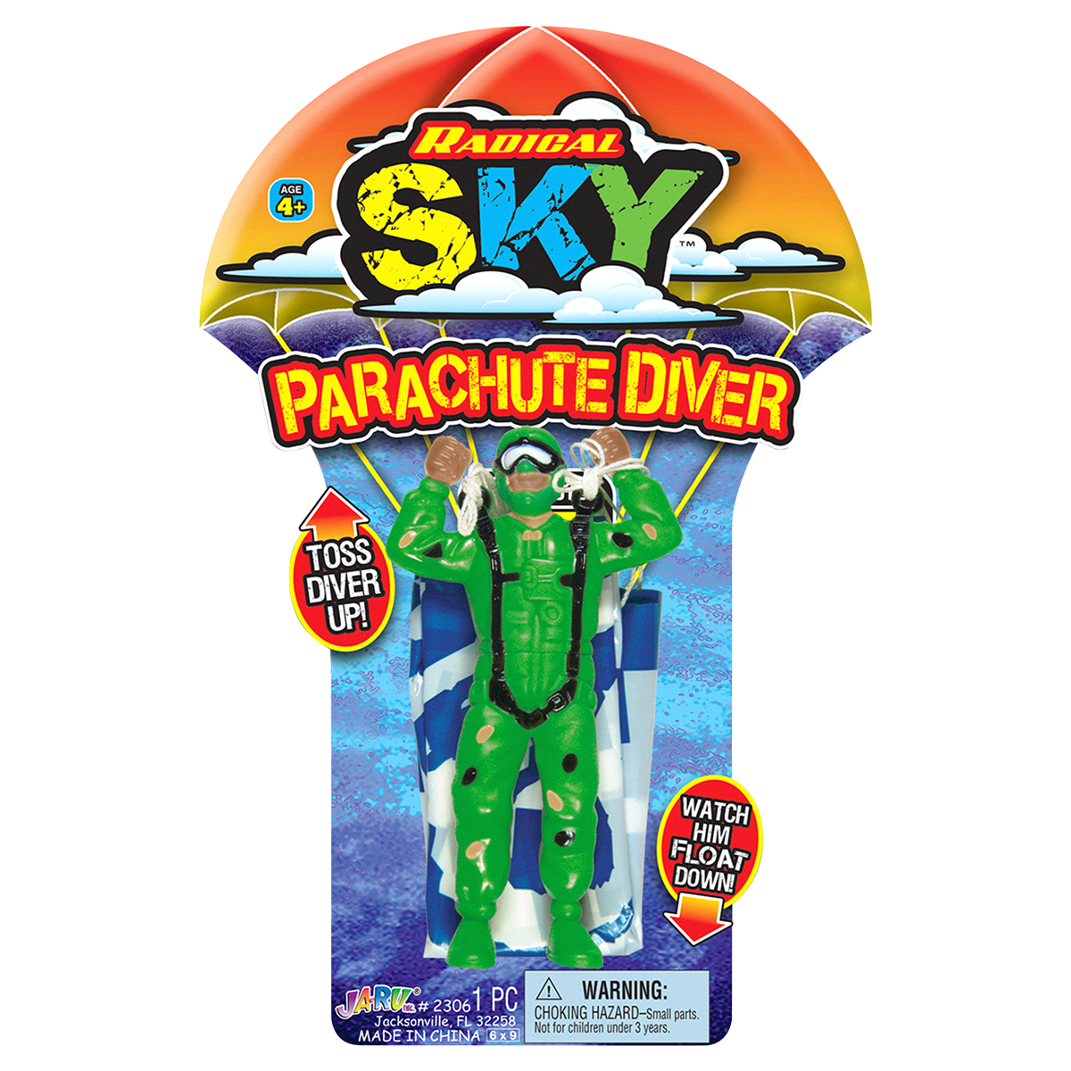 slide 4 of 5, Ja-Ru Radical Sky Parachute Diver, 1 ct
