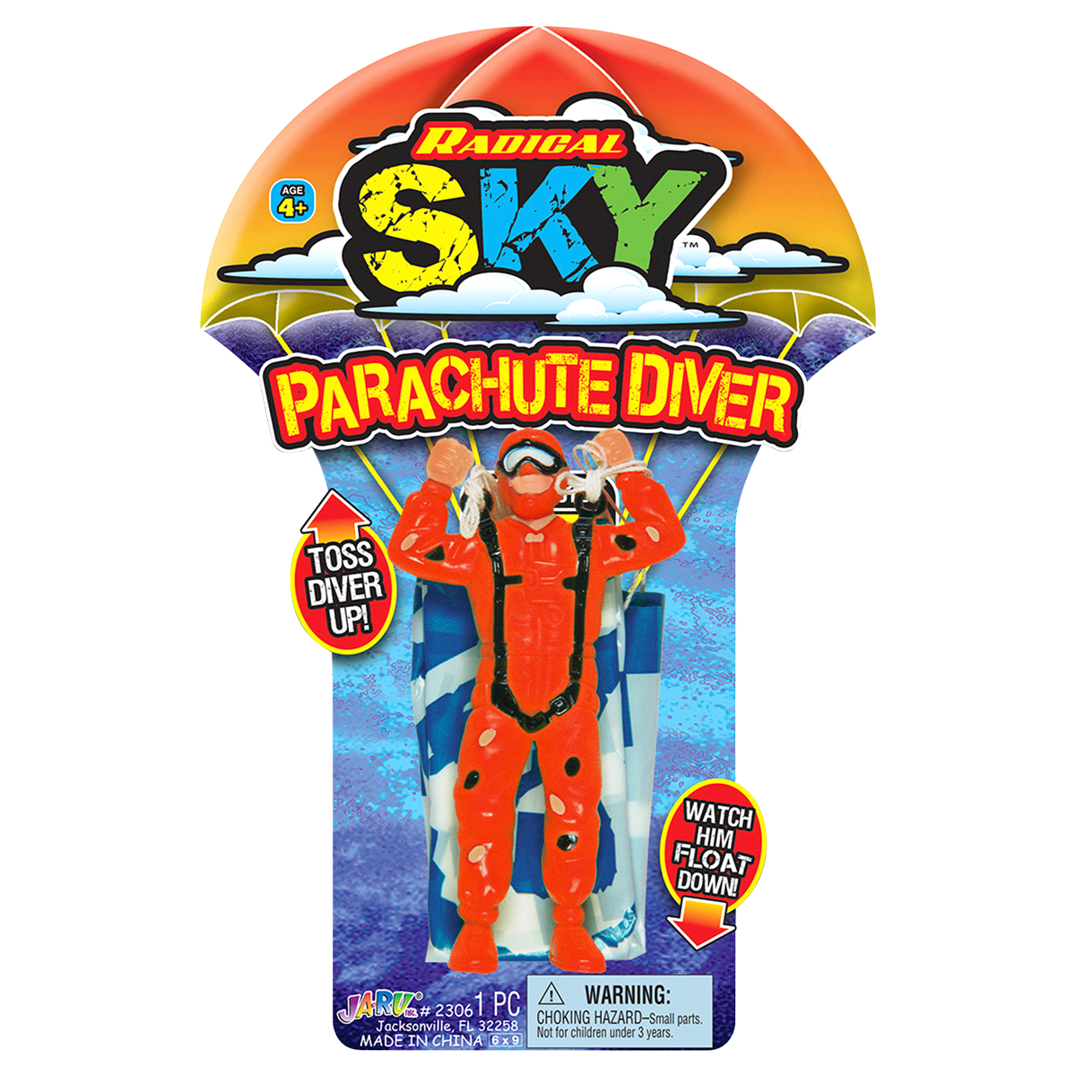 slide 5 of 5, Ja-Ru Radical Sky Parachute Diver, 1 ct
