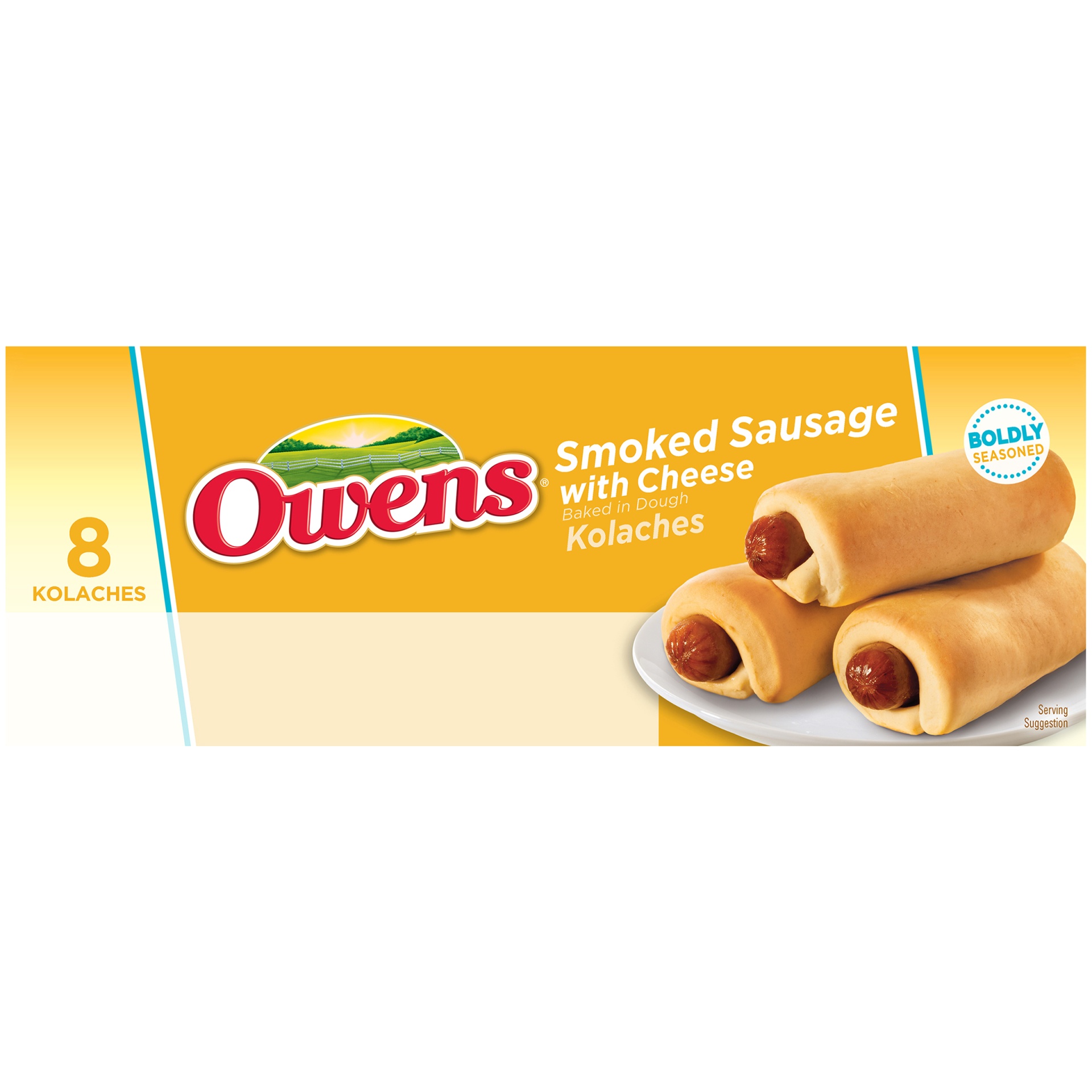 slide 4 of 8, Owens Smoked Sausage with Cheese Kolaches, 16 oz
