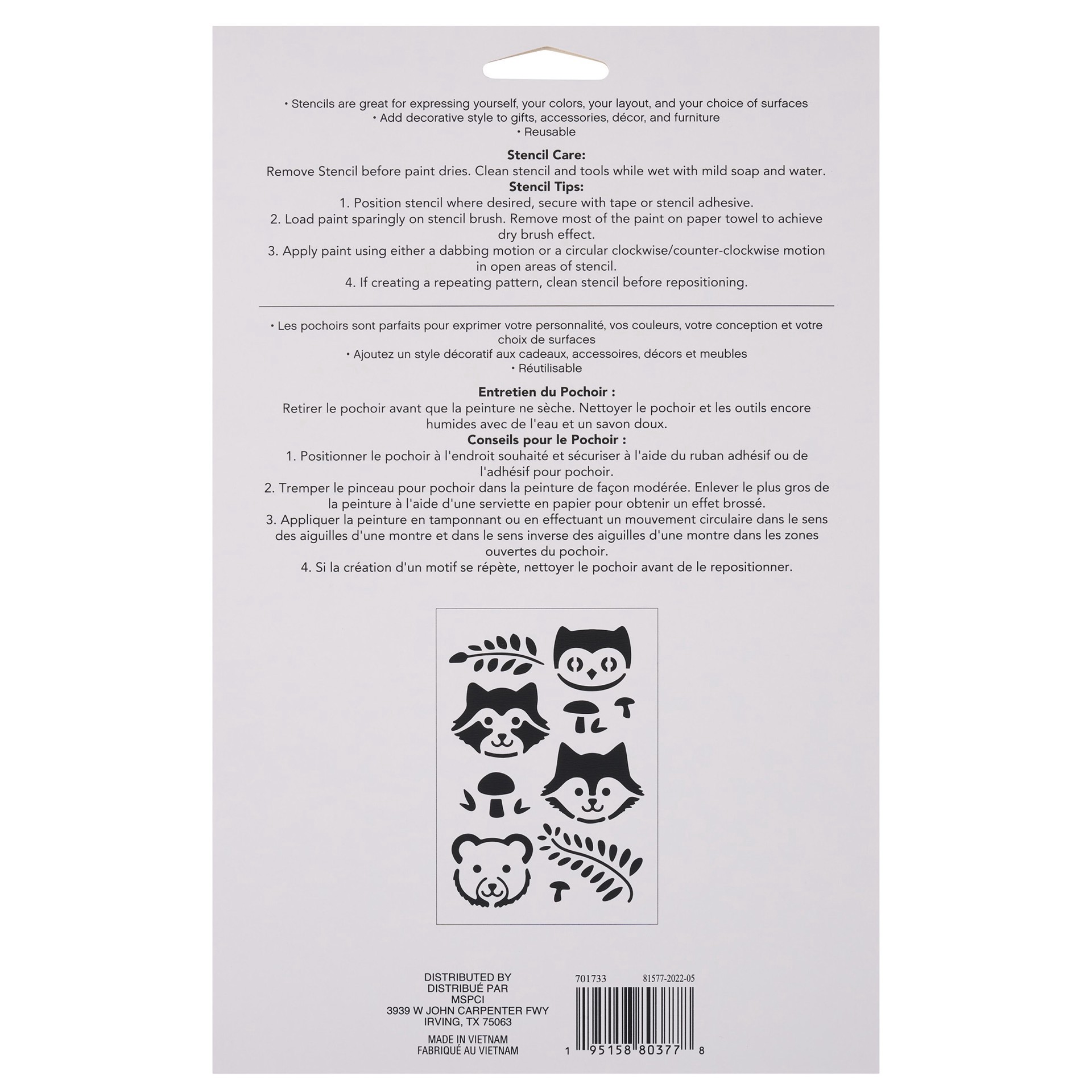 slide 3 of 3, Woodland Animal Stencils, 7" X 10" By Craft Smart, 7 in x 10 in