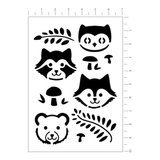 slide 1 of 3, Woodland Animal Stencils, 7" X 10" By Craft Smart, 7 in x 10 in