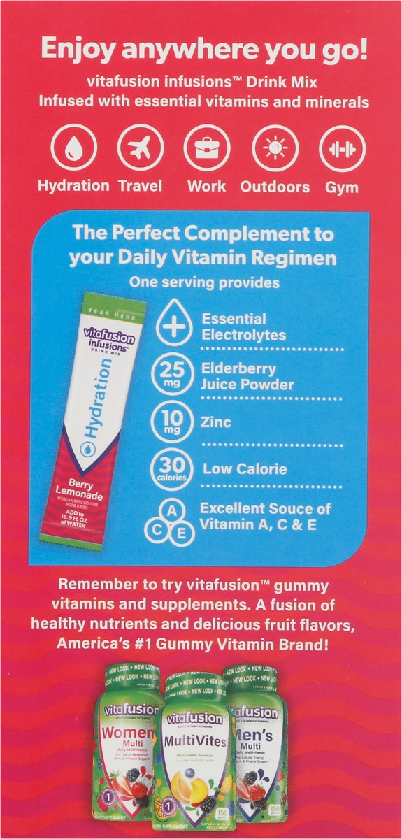 slide 2 of 9, vitafusion Infusions Singles To Go! Hydration Berry Lemonade Drink Mix - 6 ct, 6 ct