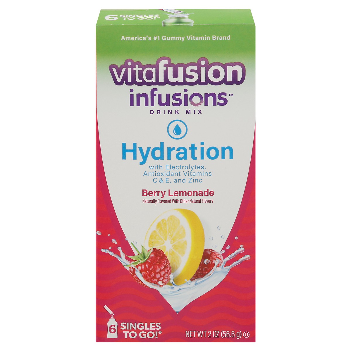 vitafusion Infusions Singles To Go! Hydration Berry Lemonade Drink Mix