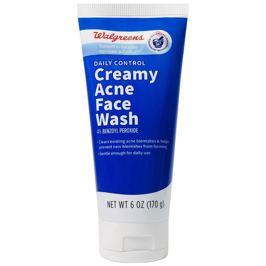 slide 1 of 5, Walgreens Daily Creamy Benzoyl Peroxide Acne Face Wash 6oz, 6 oz