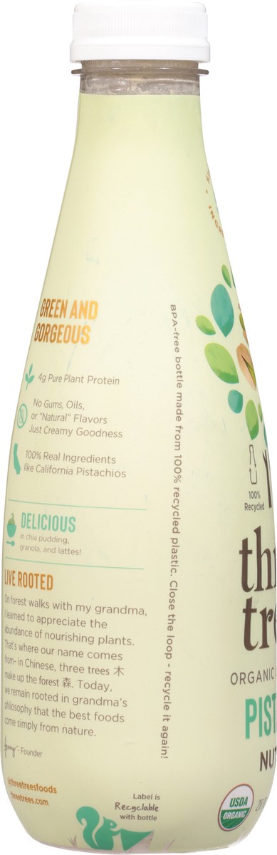 slide 2 of 12, Three Trees Organic Unsweetened Pistachio Almond Milk 28 fl oz, 28 fl oz