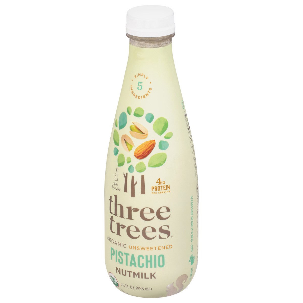 slide 8 of 12, Three Trees Organic Unsweetened Pistachio Almond Milk 28 fl oz, 28 fl oz