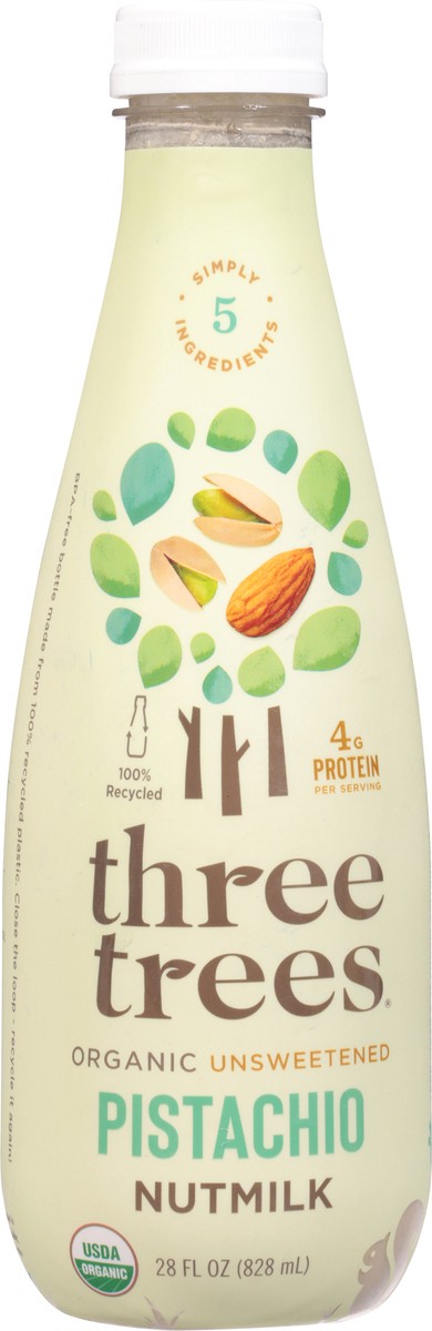 slide 9 of 12, Three Trees Organic Unsweetened Pistachio Almond Milk 28 fl oz, 28 fl oz