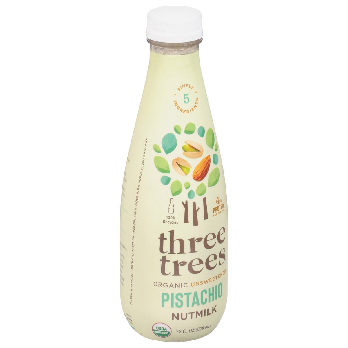 slide 11 of 12, Three Trees Organic Unsweetened Pistachio Almond Milk 28 fl oz, 28 fl oz