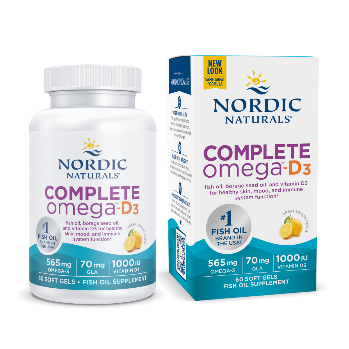 slide 1 of 9, Nordic Naturals Complete Omega D3 Softgel, 60 ct