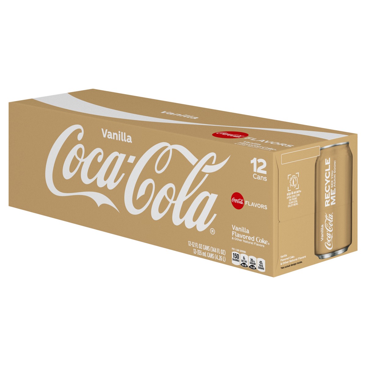 slide 8 of 9, Coca-Cola Vanilla Soda Soft Drink, 12 fl oz, 12 Pack, 12 ct