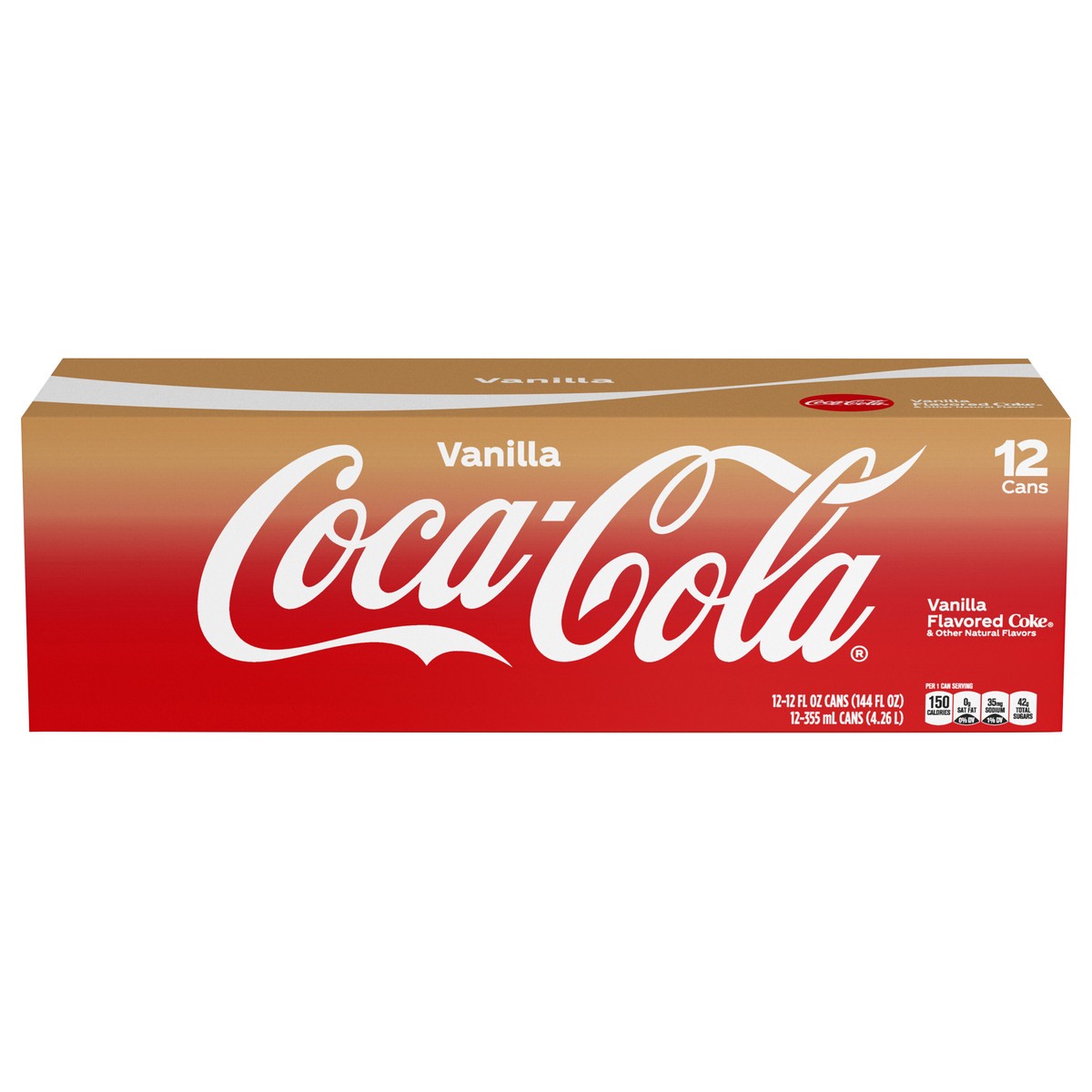 slide 1 of 9, Coca-Cola Vanilla Soda Soft Drink, 12 fl oz, 12 Pack, 12 ct