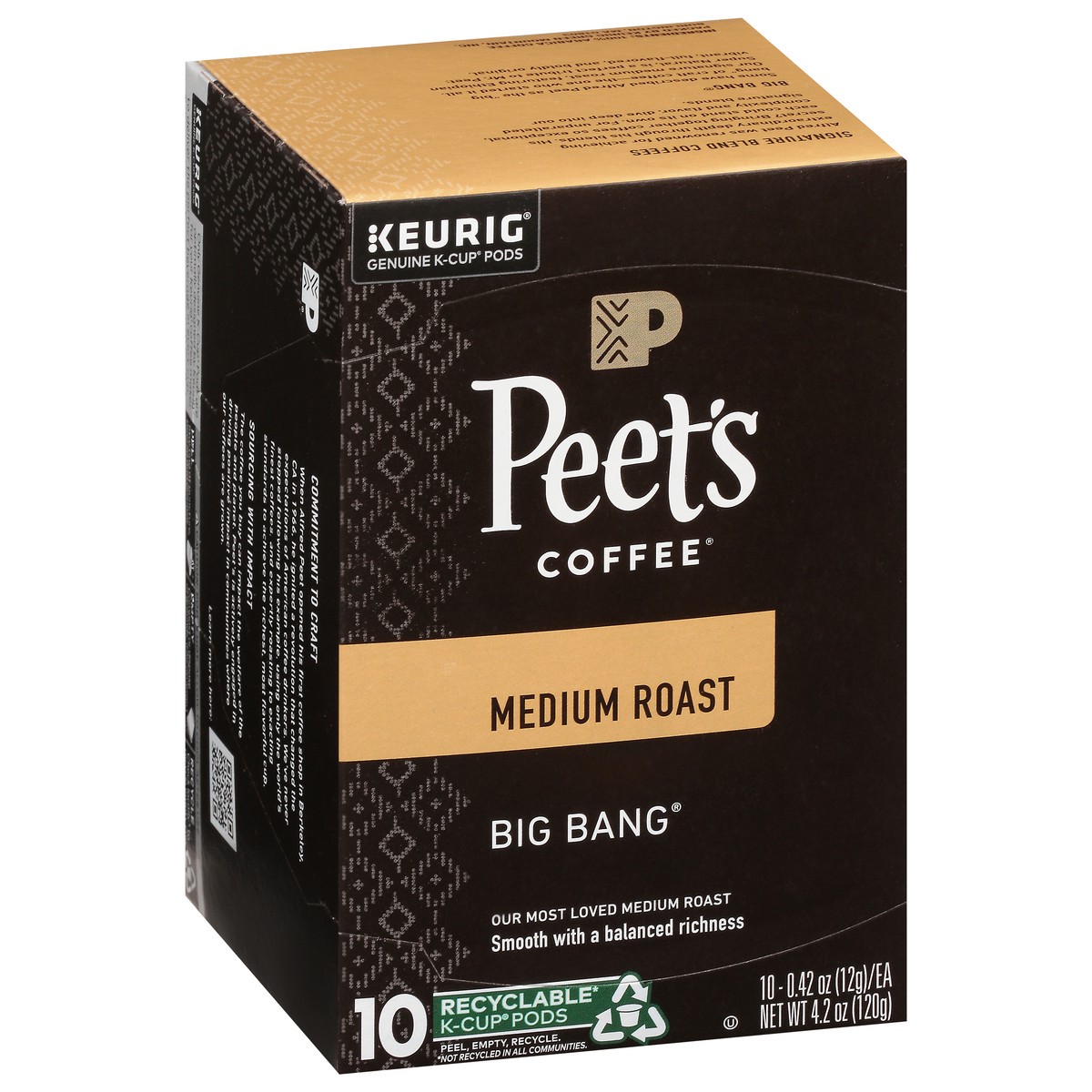 slide 2 of 9, Peet's Coffee, Big Bang Medium Roast K-Cup Coffee Pods - 10ct Carton, 4.2 oz