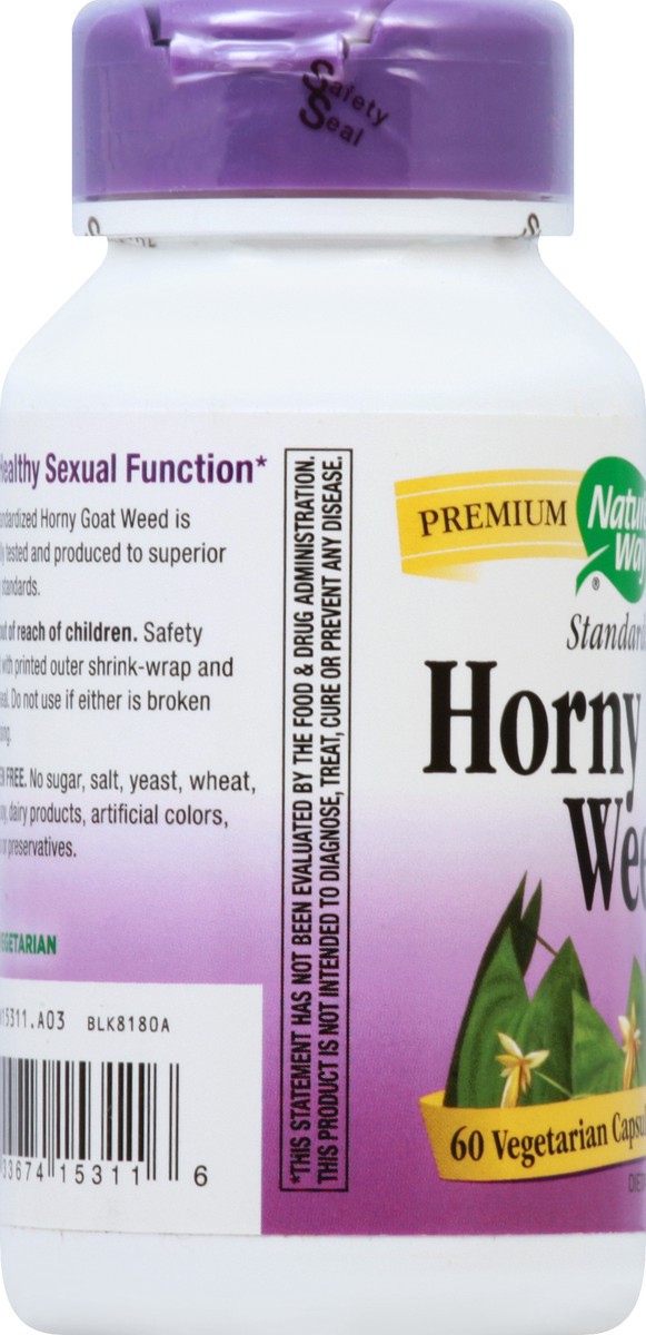 slide 2 of 7, Nature's Way Horny Goat Weed Premium Extract Sexual Vitaliy* Non-GMO Vegan 60 Capsules, 60 ct