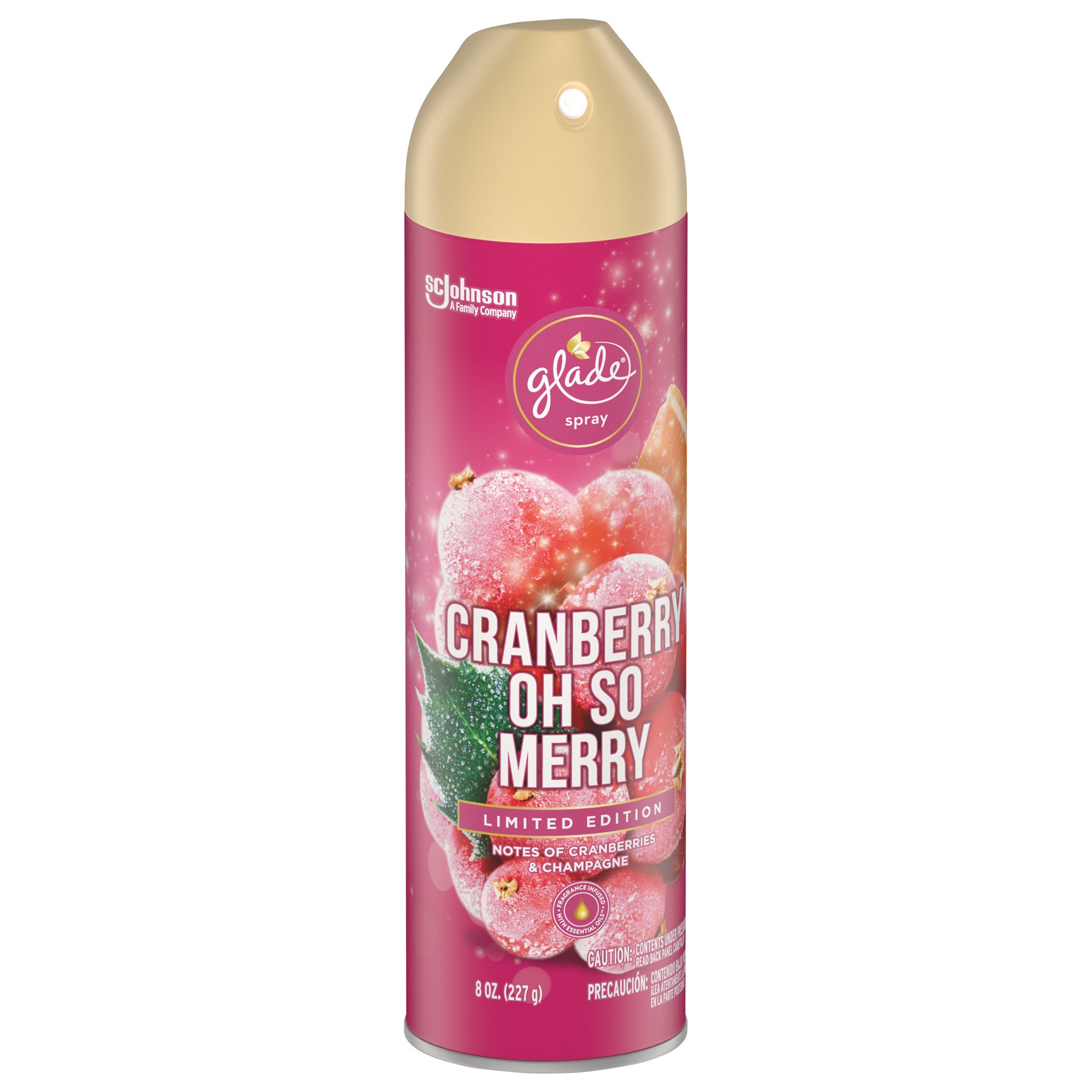 slide 4 of 5, Glade Air Freshener Base Aerosol,  Cranberry Oh So Merry, 8 oz, 8 oz