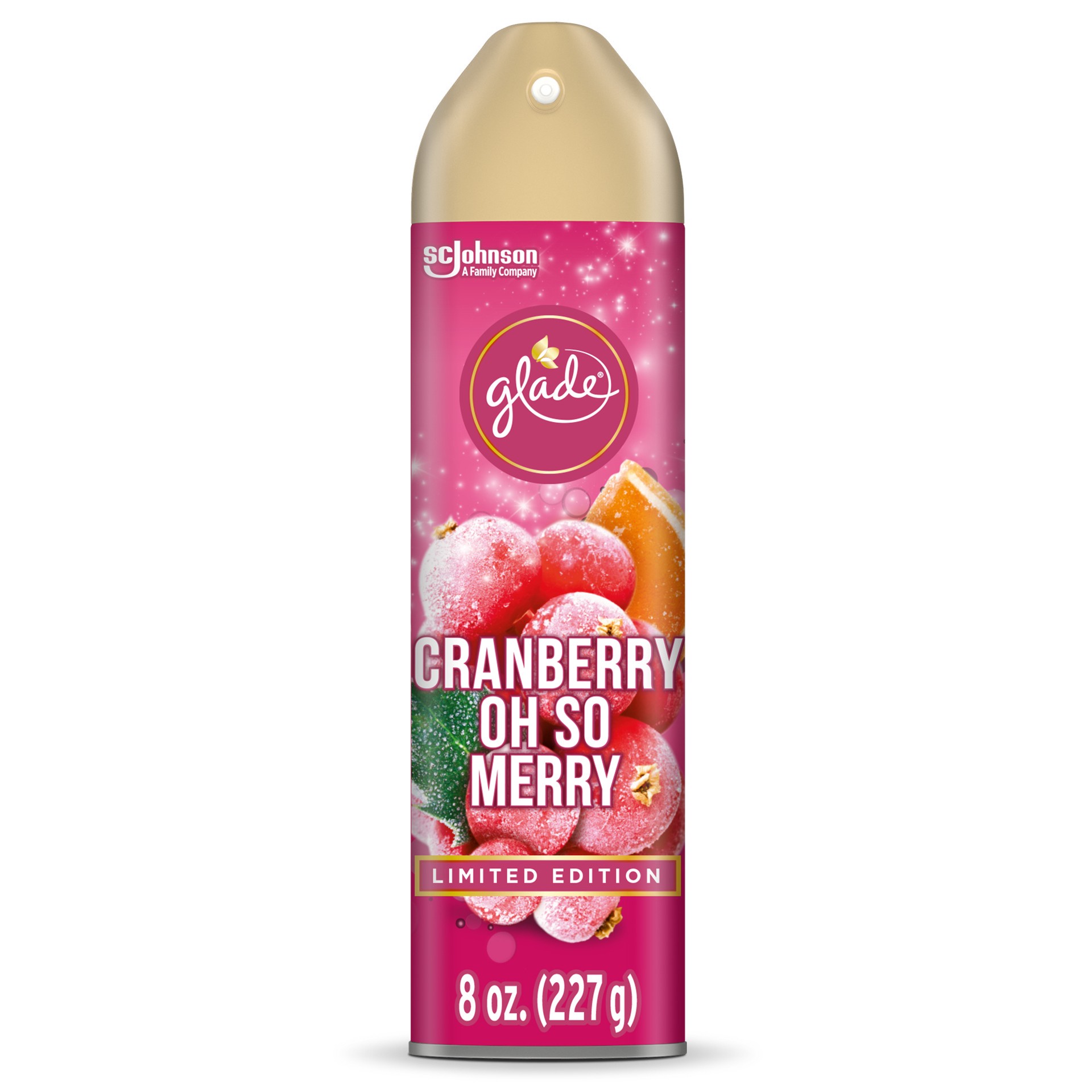 slide 2 of 5, Glade Air Freshener Base Aerosol,  Cranberry Oh So Merry, 8 oz, 8 oz