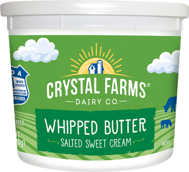 slide 1 of 1, Crystal Farms Salted Sweet Cream Whipped Butter, 8 oz