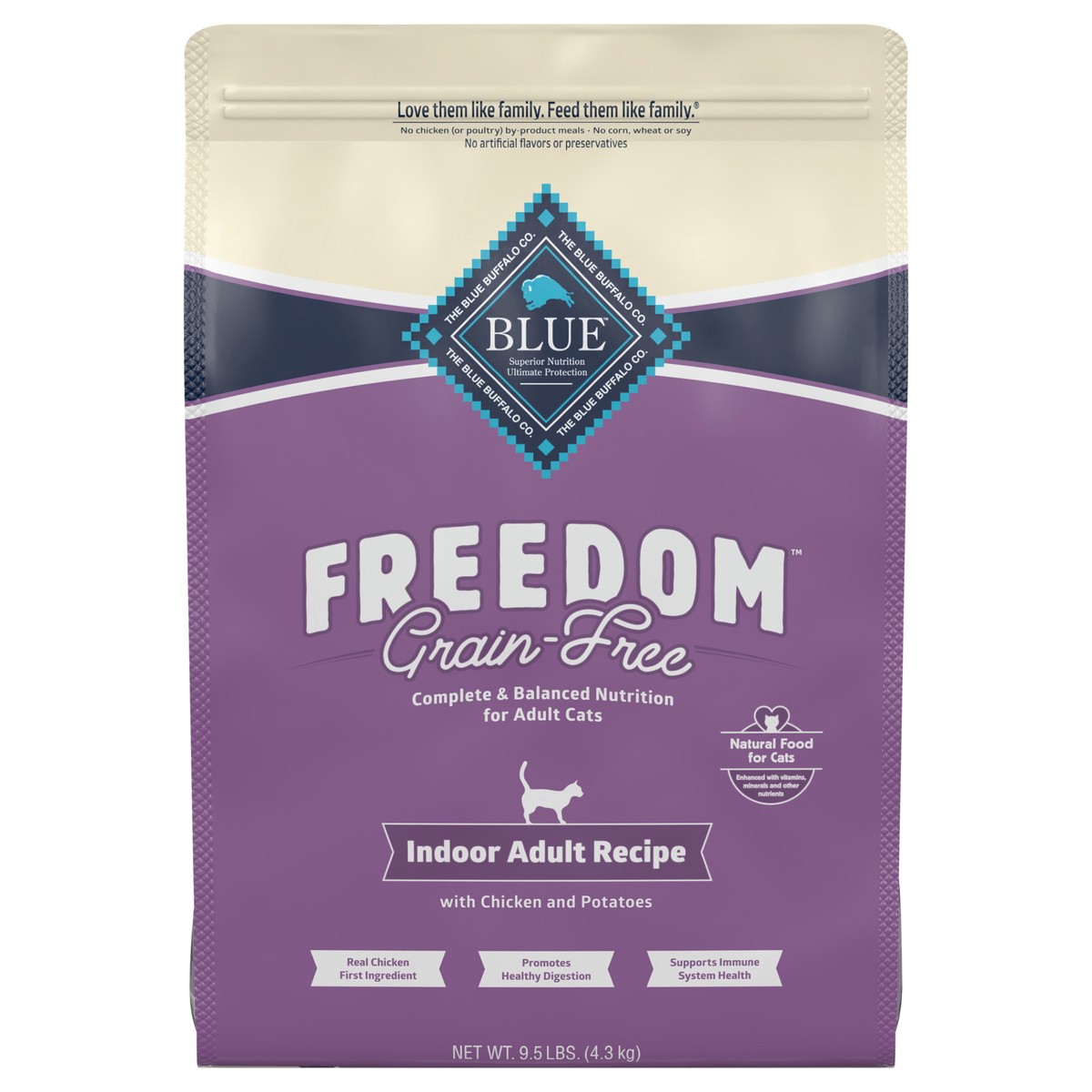 slide 1 of 11, Blue Buffalo Chicken Cat Food Indoor Adult, 9.5 lb