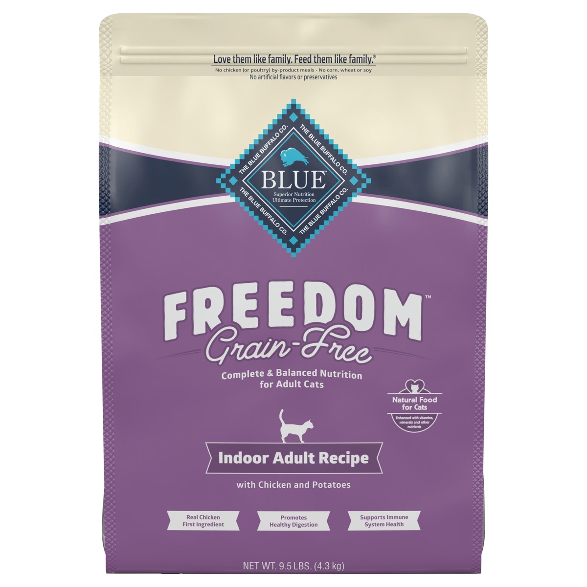 slide 1 of 1, Blue Buffalo Freedom Indoor Chicken Dry Cat Food, 9.5 lb