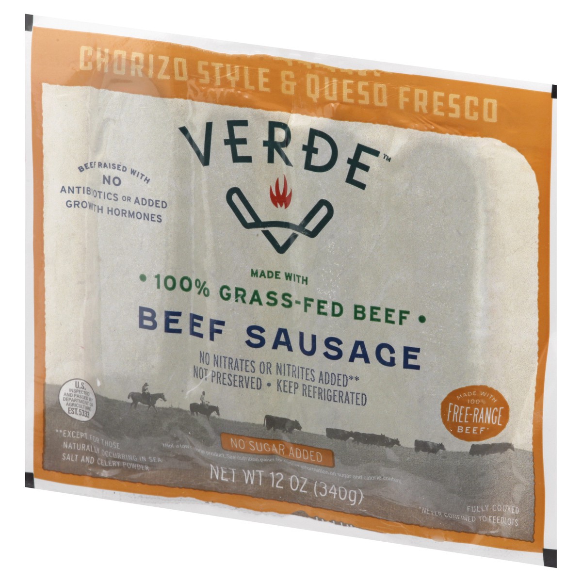 slide 4 of 9, Verde Farms Chorizo Beef Sausage, 12 oz