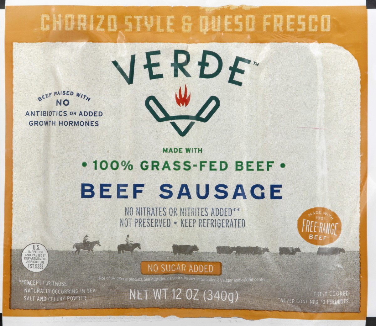 slide 6 of 9, Verde Farms Chorizo Beef Sausage, 12 oz