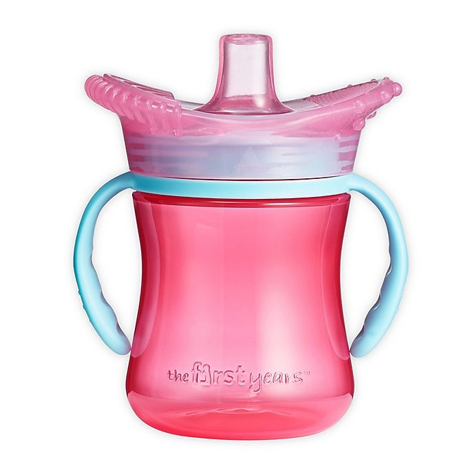 slide 1 of 7, The First Years Teething Spout Trainer Cup - Pink, 7 oz