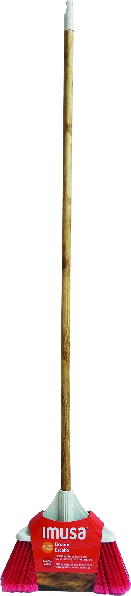 slide 1 of 1, IMUSA Upright Broom with Wood Handle, 1 ct
