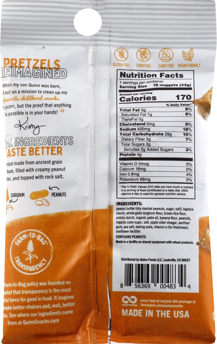 slide 4 of 13, Quinn Peanut Butter Filled Pretzel Nuggets 1.5 oz, 1.5 oz