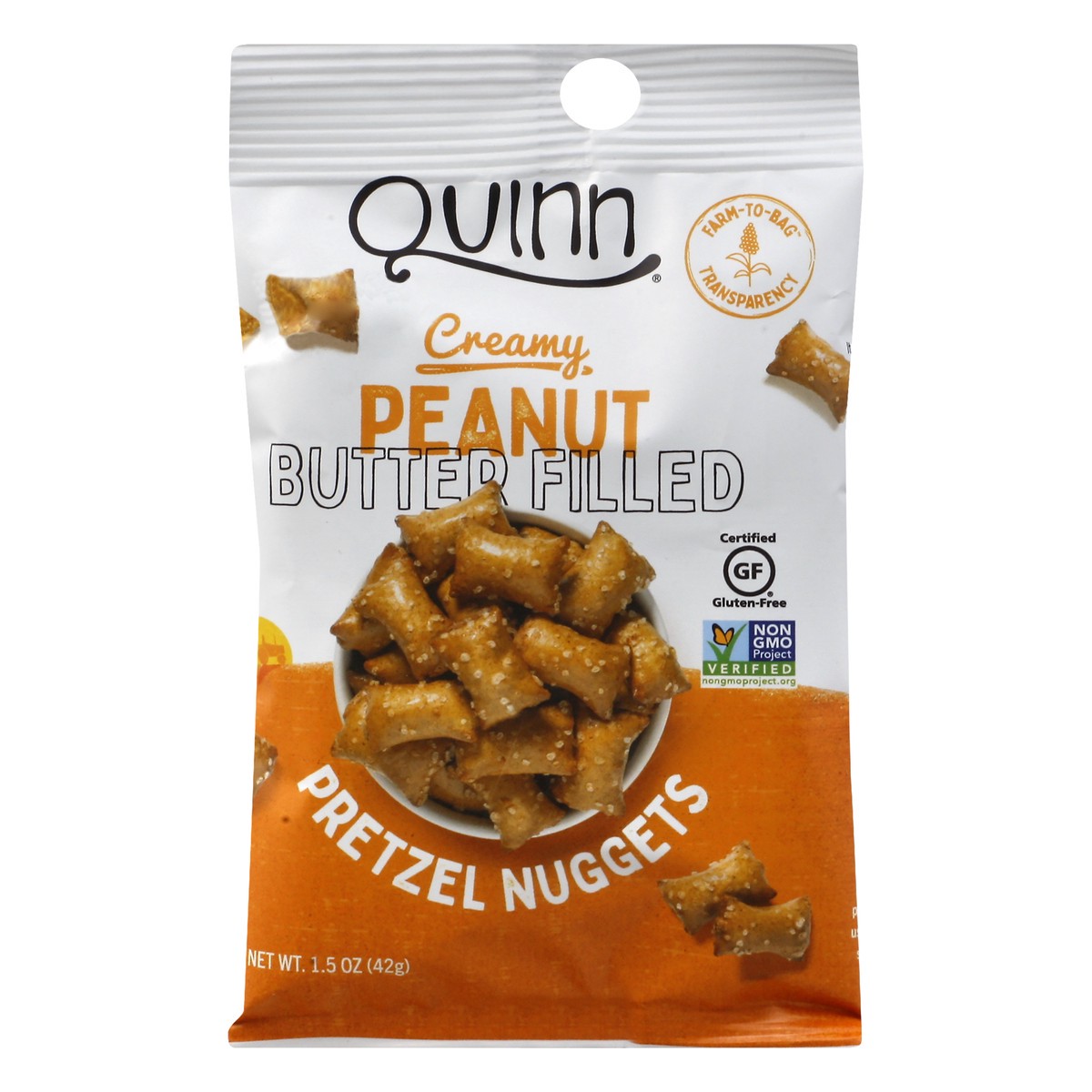 slide 10 of 13, Quinn Peanut Butter Filled Pretzel Nuggets 1.5 oz, 1.5 oz