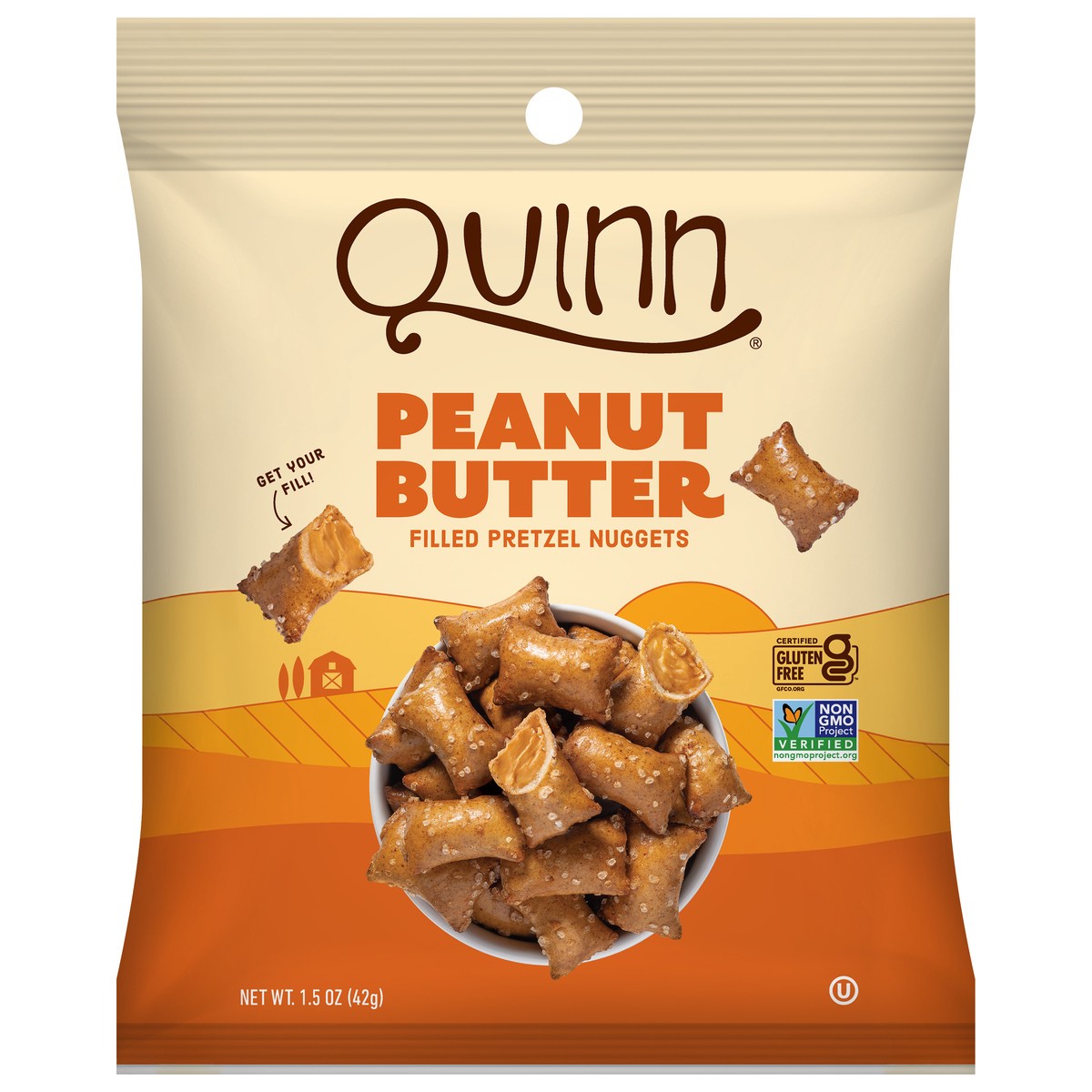 slide 1 of 13, Quinn Peanut Butter Filled Pretzel Nuggets 1.5 oz, 1.5 oz