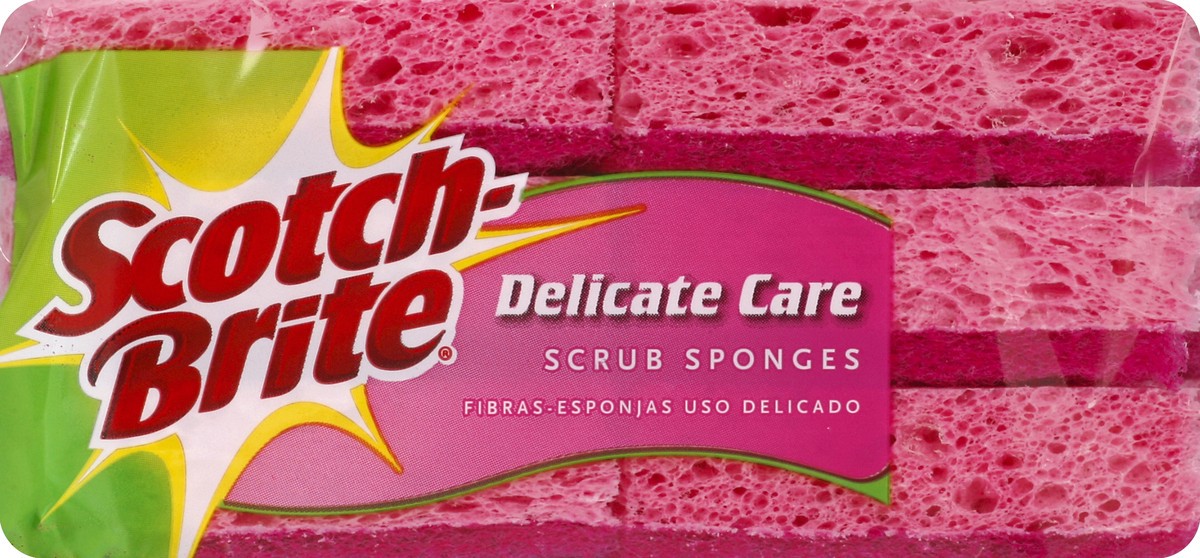 slide 3 of 4, Scotch-Brite Delicate Care Scrub Sponges, 6 ct