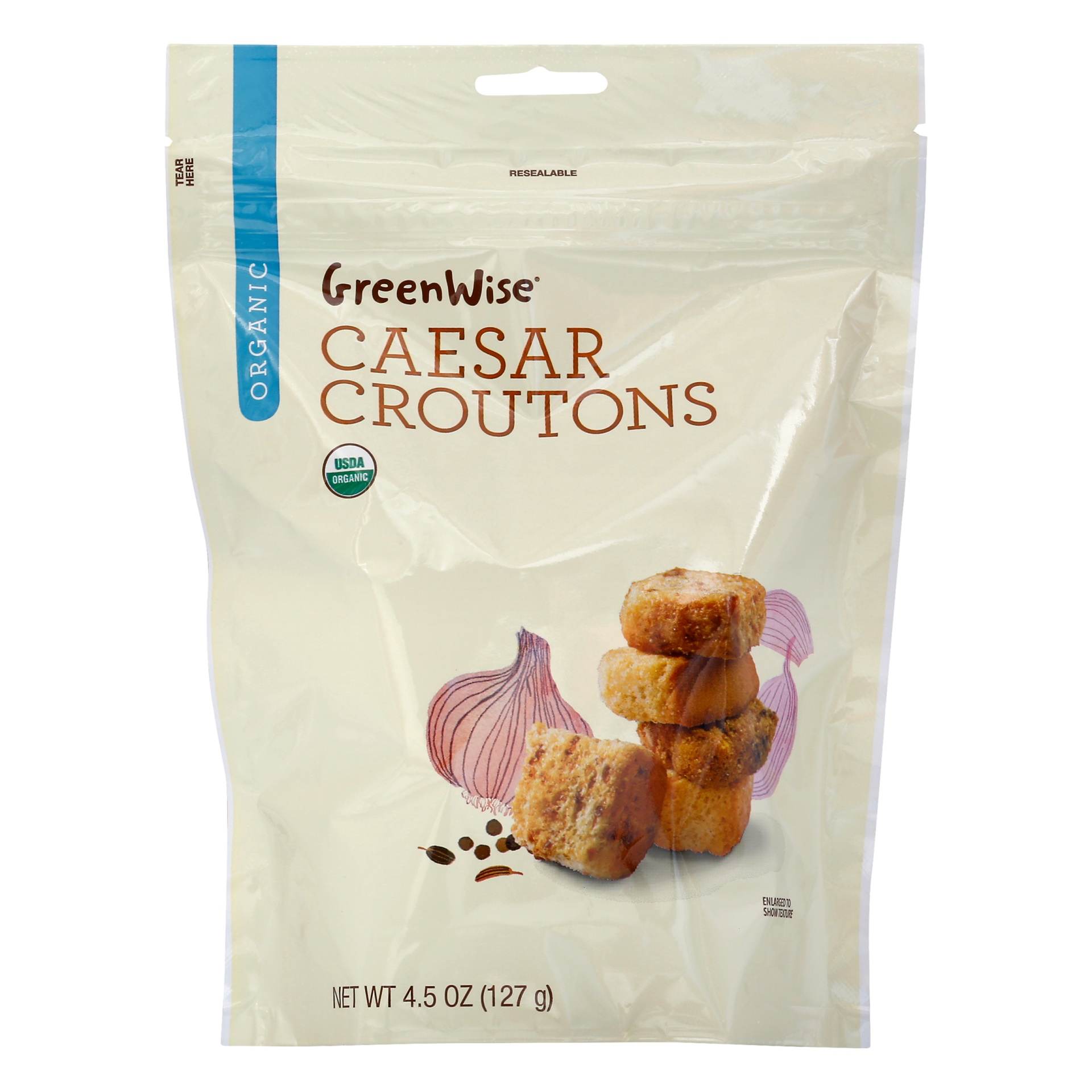 slide 1 of 1, GreenWise Organic Caesar Croutons, 4.5 oz