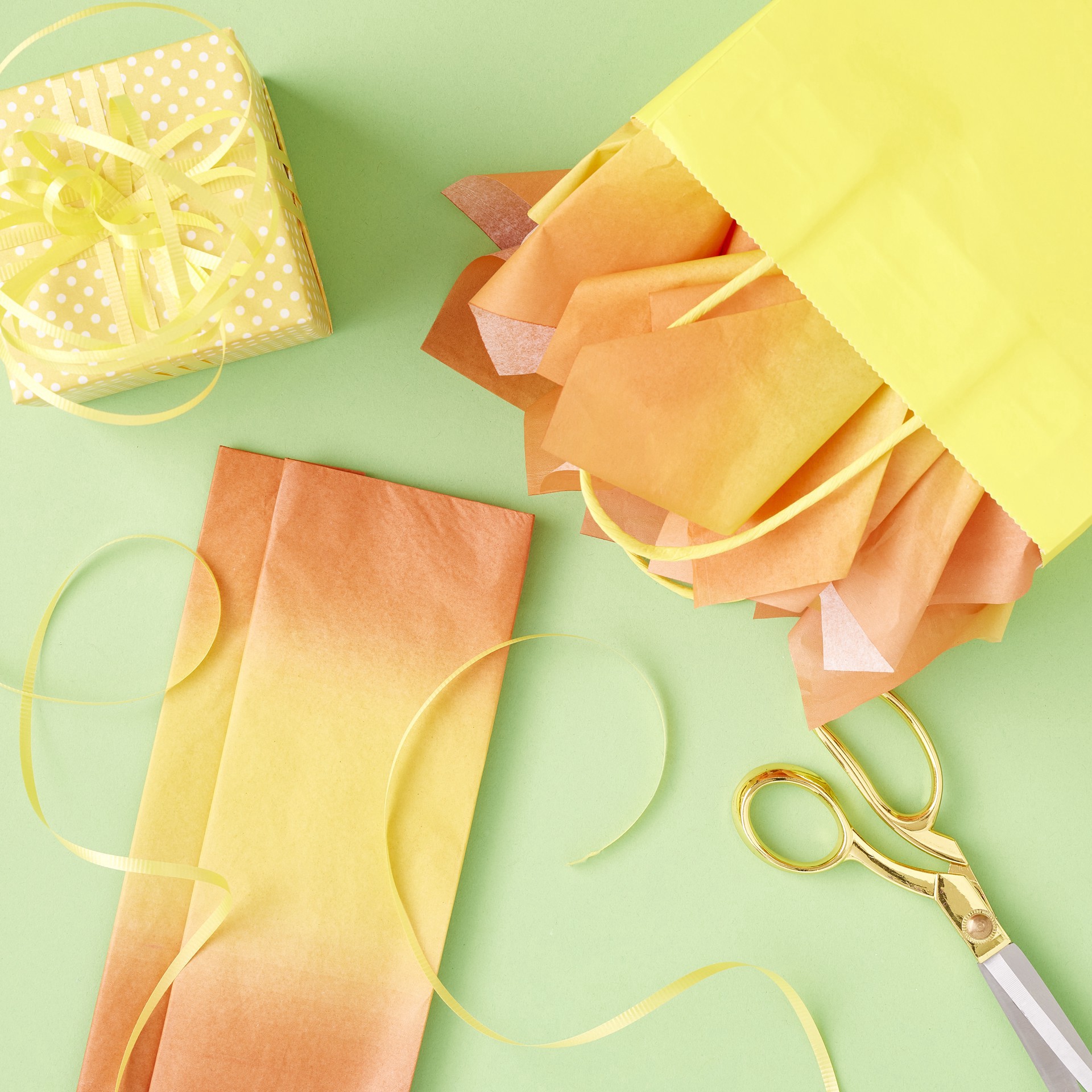 slide 3 of 3, Orange & Yellow Ombre Tissue Paper Sheets By Celebrate It, 20 in x 20 in