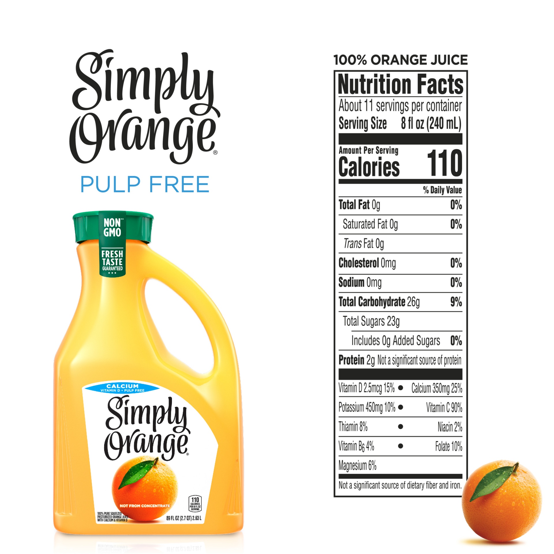 Simply Orange Juice With Calcium 89 fl oz Shipt