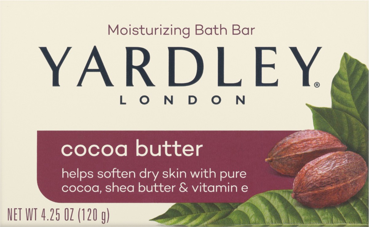 slide 2 of 11, Yardley London Nourishing Bath Soap Bar Cocoa Butter, Helps Soften Dry Skin with Pure Cocoa Butter, Shea Butter & Vitamin E, 4.0 oz Bath Bar, 1 Soap Bar, 4 oz