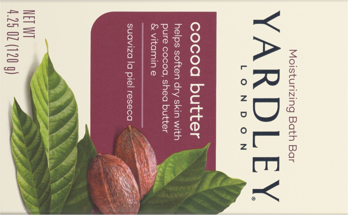 slide 6 of 11, Yardley London Nourishing Bath Soap Bar Cocoa Butter, Helps Soften Dry Skin with Pure Cocoa Butter, Shea Butter & Vitamin E, 4.0 oz Bath Bar, 1 Soap Bar, 4 oz