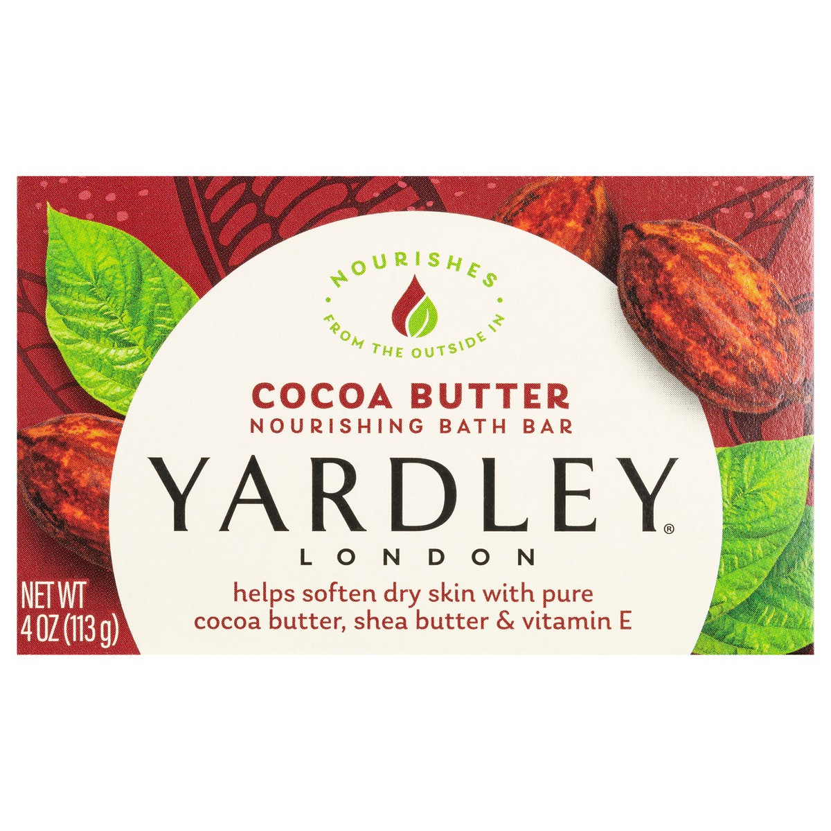slide 1 of 11, Yardley London Nourishing Bath Soap Bar Cocoa Butter, Helps Soften Dry Skin with Pure Cocoa Butter, Shea Butter & Vitamin E, 4.0 oz Bath Bar, 1 Soap Bar, 4 oz