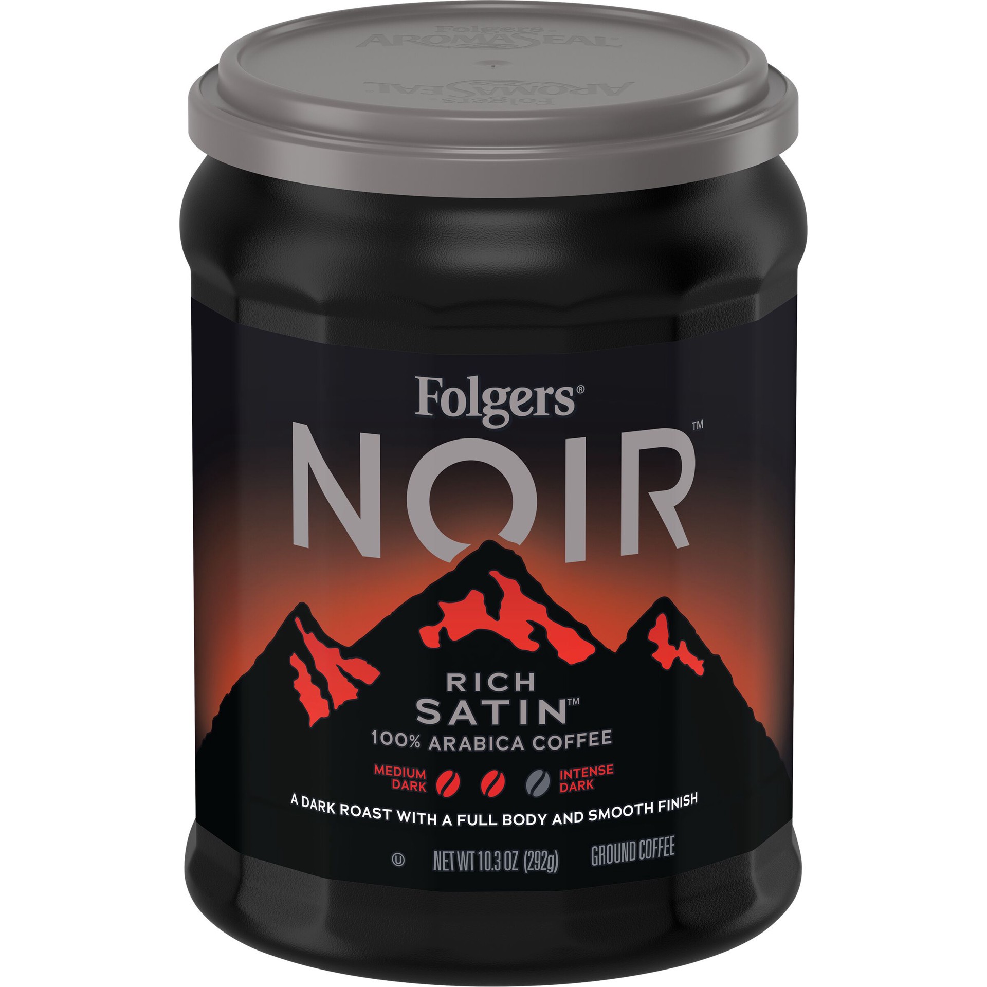 slide 1 of 4, Folgers Folger's Noir Coffee Rich Satin, 10.3 oz