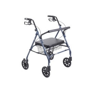 slide 1 of 1, Drive Medical Heavy Duty Bariatric Walker Rollator with Large Padded Seat, Blue, 1 ct