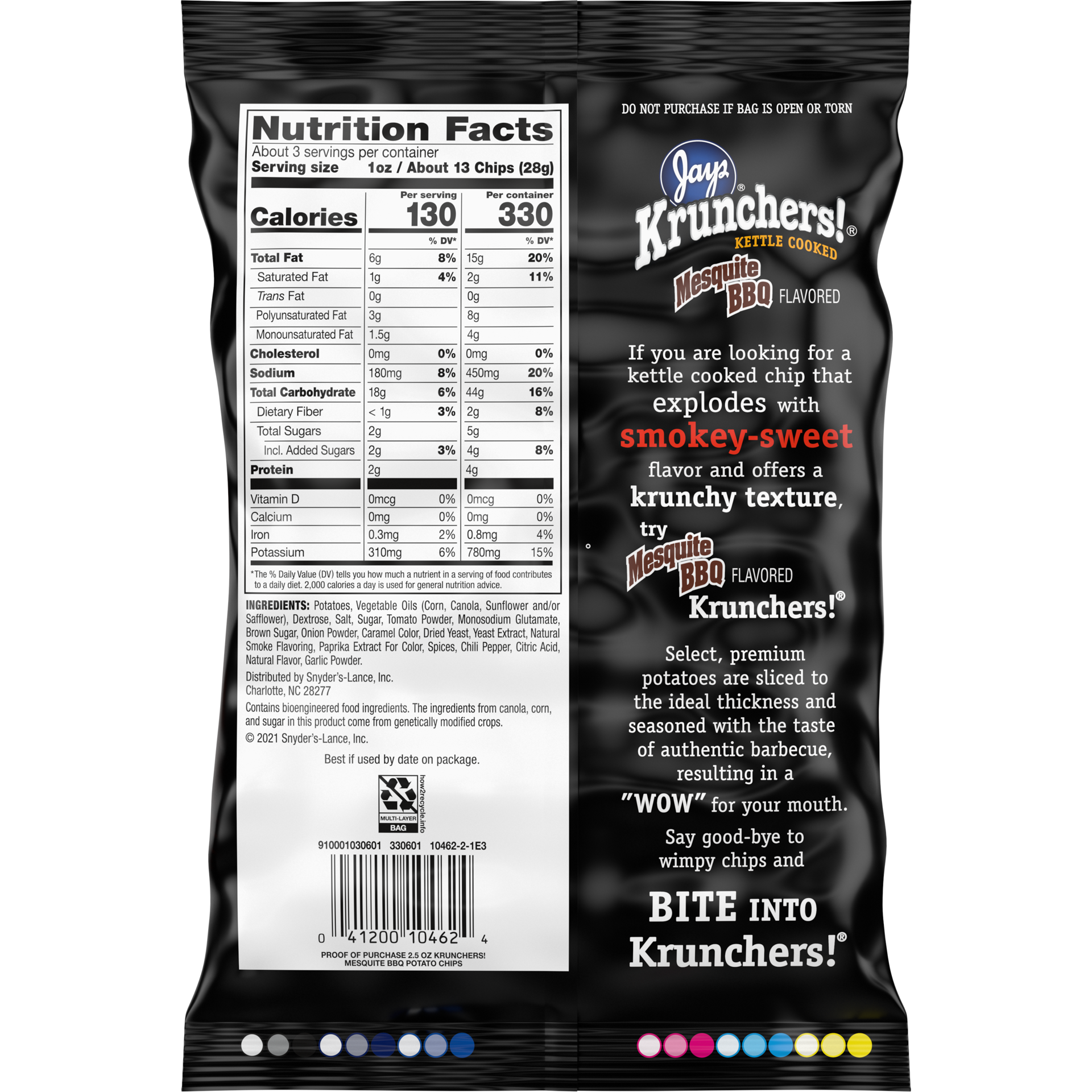 slide 5 of 5, Kruncher's! Kettle Cooked Potato Chips, Mesquite BBQ Flavored Chips, 2.5 Oz Bag, 2.5 oz