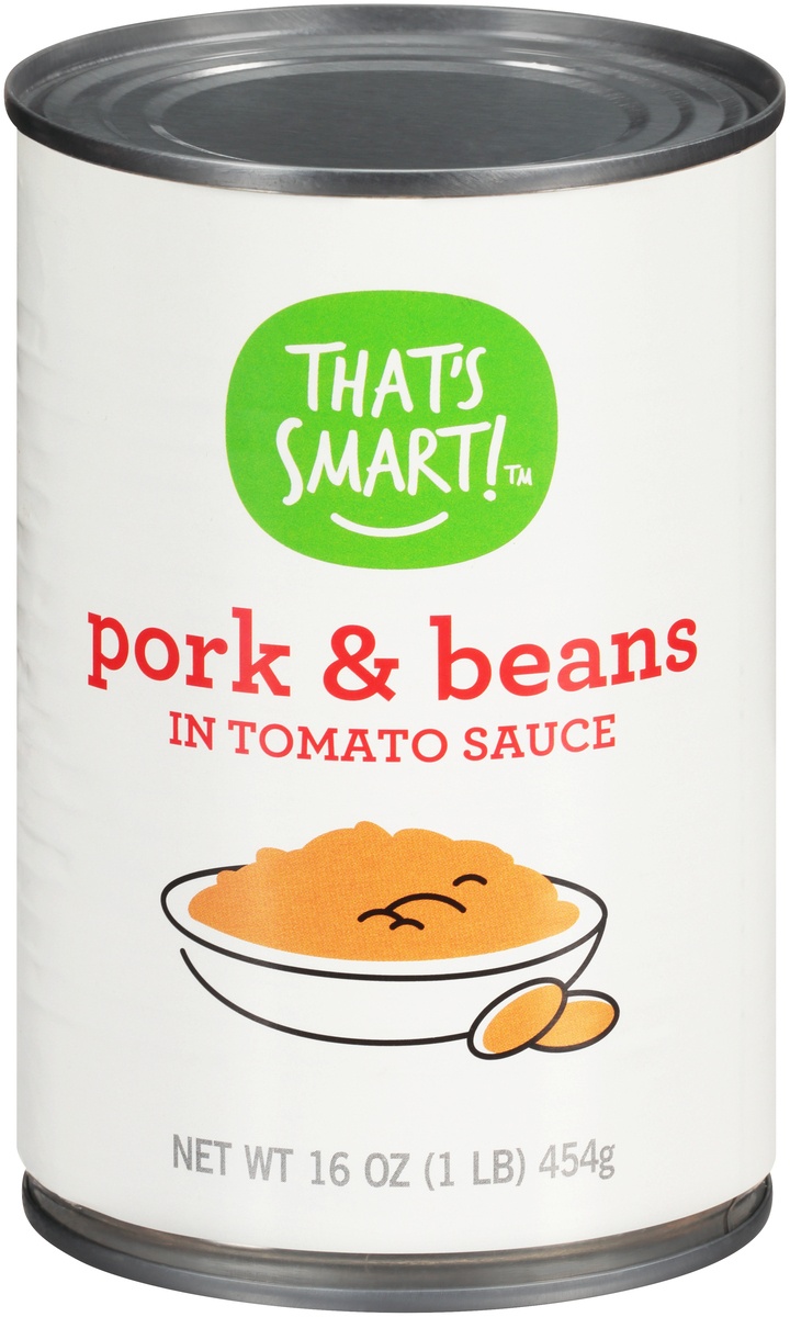 slide 1 of 1, That's Smart! Pork & Beans In Tomato Sauce, 16 oz