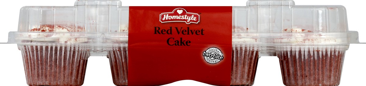 slide 4 of 5, Homestyle Two-Bite Red Velvet Cupcakes, 10 oz