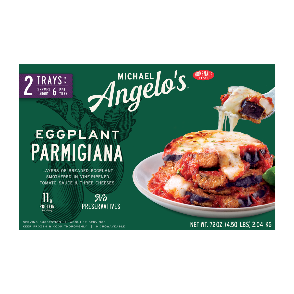 slide 1 of 1, Michael Angelo's Eggplant Parmesan, 2 ct; 36 oz