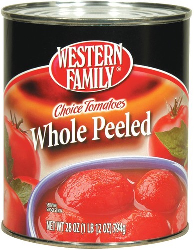 slide 1 of 1, Western Family Peeled Choic Tomatos, 28 oz