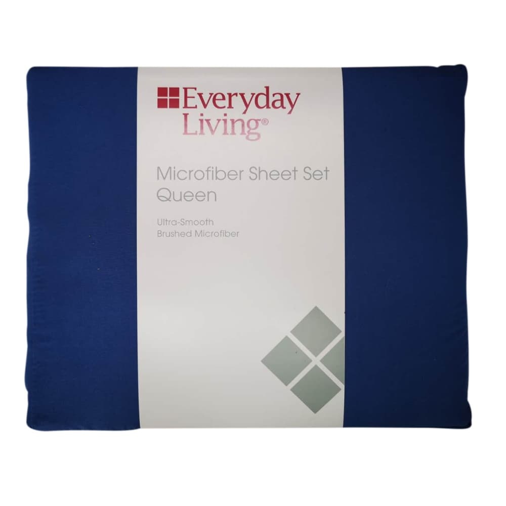 slide 1 of 1, Everyday Living Microfiber Sheet Set - 3 Piece - Dutch Blue, Twin Size