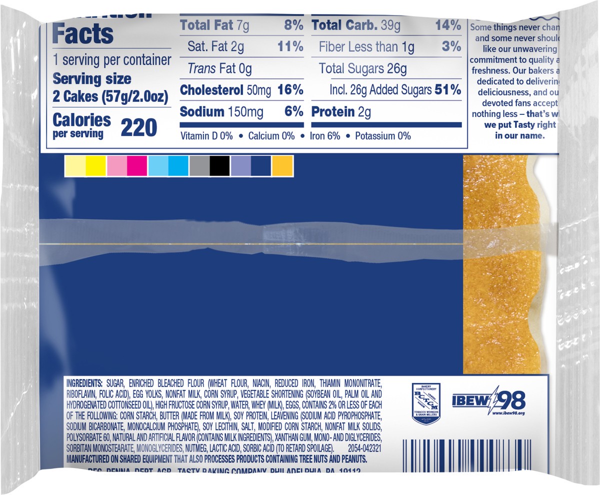 slide 3 of 7, Tastykake Butterscotch Krimpets, Sponge Cakes with Butterscotch Icing, 2 oz, 2 Count, 2 ct