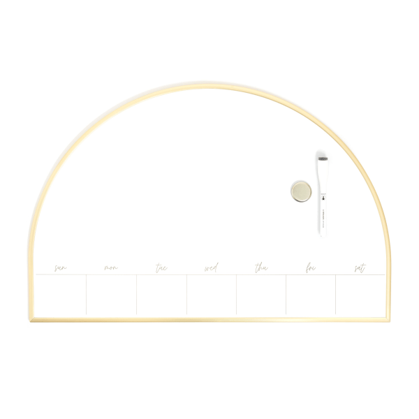 slide 1 of 6, U Brands® Magnetic Weekly Planner Dry Erase Board, 23"" W x 15""H, Gold Metal Arch Frame, 1 ct