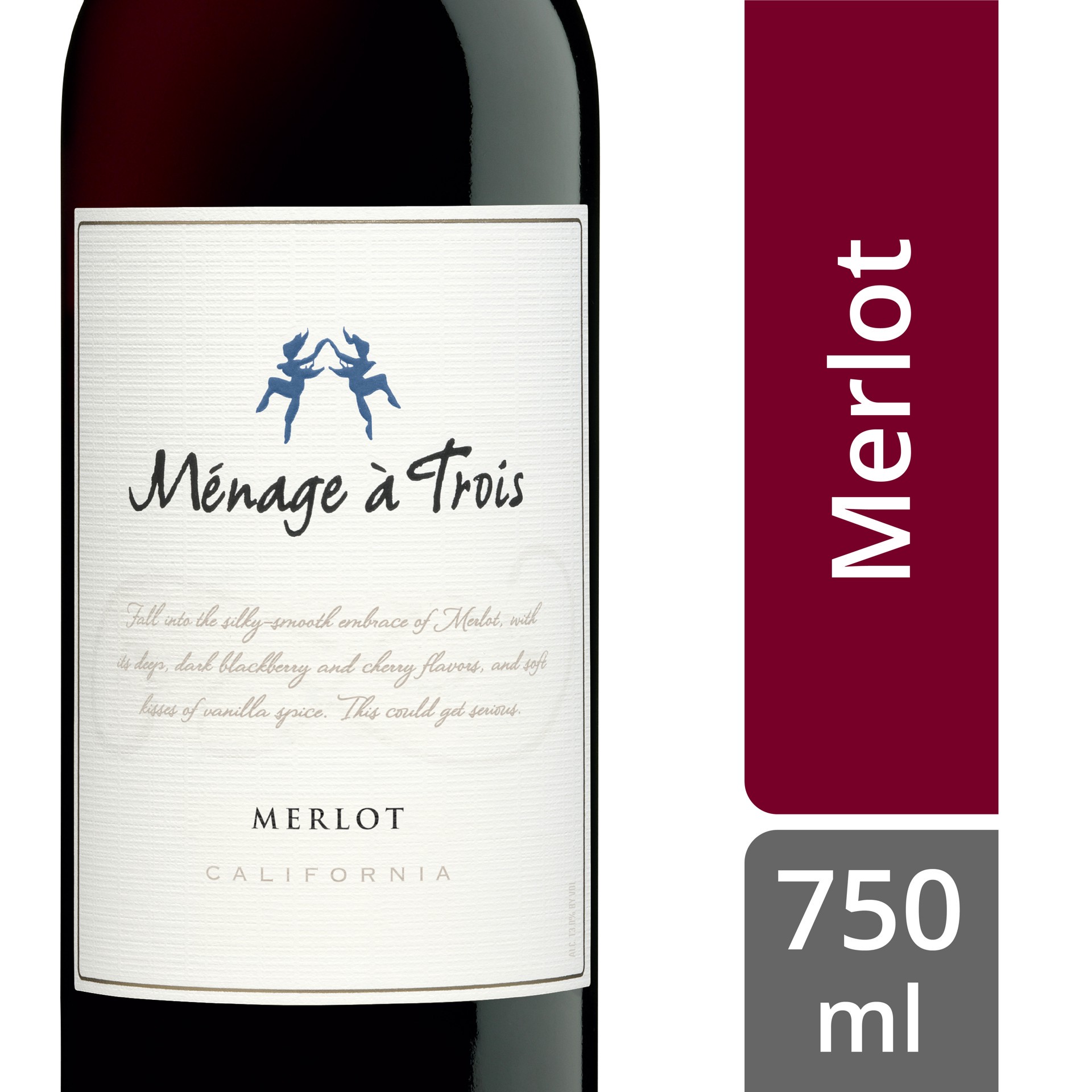 slide 2 of 9, Menage A Trois Merlot Wine, 750 ml