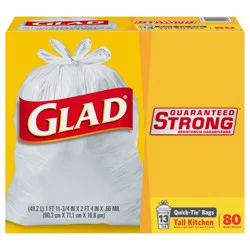 Glad Tall Kitchen Quick-Tie White Trash Bag